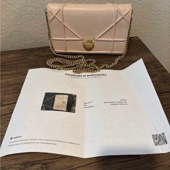 Christian Dior Beige Blush Diorama Wallet on Chain Crossbody Shoulder Bag - Picture 14 of 14